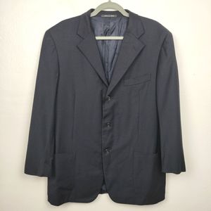 Ermenegildo Zegna Sport Coat Size 42R Traveller Wool Blend Blazer Soft Black